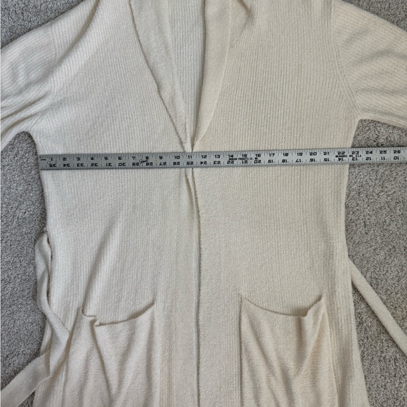 Barefoot Dreams CozyChic Lite Ribbed Robe Ivory Size 2 Soft Luxury Loungewear - Picture 7 of 10